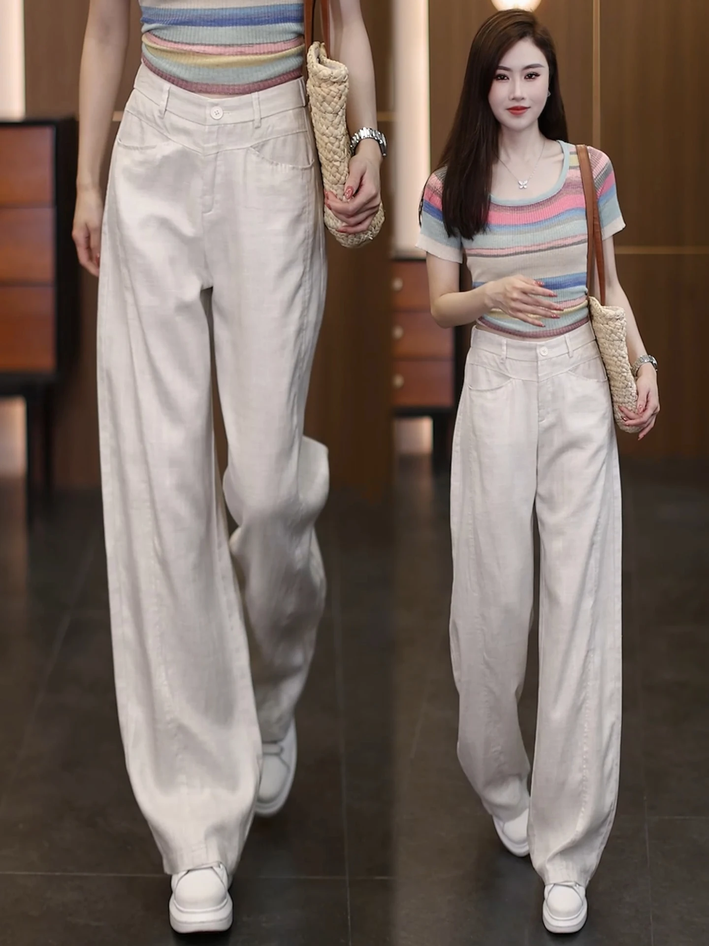 High Waist Loose Fit Summer Thin Linen Wide Leg Pants Women's Casual Loose Sun Protection Bending Knife Pants Dream Wisdom
High Waist Loose Fit Summer Thin Linen Wide Leg Pants Women's Casual Loose Sun Protection Bending Knife Pants Dream Wisdom