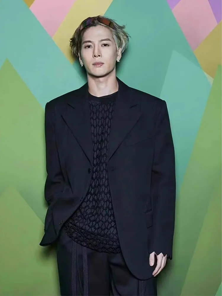 Wang Jiawu Men's oulder Padded Suit Jaet Stage Performance American Casual Sle Spring Autumn Long Sve Stand Fit
Wang Jiawu Men's oulder Padded Suit Jaet Stage Performance American Casual Sle Spring Autumn Long Sve Stand Fit