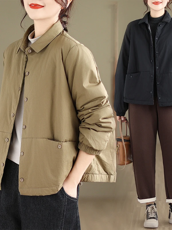 Thiened Cotton Jaet Women's Faion Art Pure Color Patchwork Stand Collar Warm Top Design Sense Matching Flip Collar Coat
Thiened Cotton Jaet Women's Faion Art Pure Color Patchwork Stand Collar Warm Top Design Sense Matching Flip Collar Coat