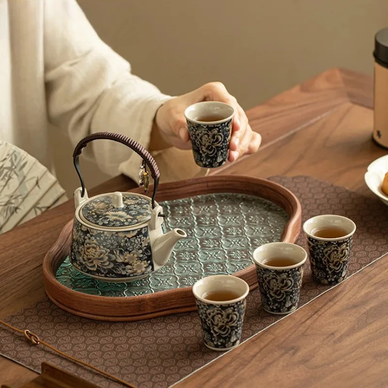 Flowers Peony Lifting Handle Tea Set Complete Set Retro Tea Ceremony Household Teapot And Tea Cup Tableware Ornaments
Flowers Peony Lifting Handle Tea Set Complete Set Retro Tea Ceremony Household Teapot And Tea Cup Tableware Ornaments