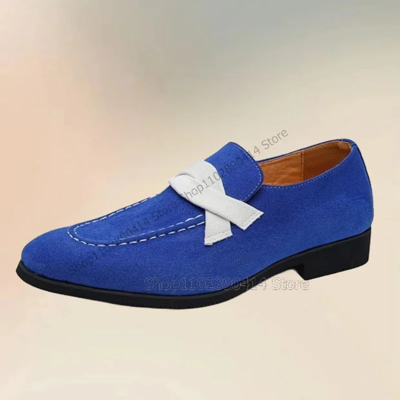 White Riband Sewing Design Blue Flock Loafers Fashion Slip On Men Shoes Luxurious Handmade Party Feast Banquet Men Casual Shoes
White Riband Sewing Design Blue Flock Loafers Fashion Slip On Men Shoes Luxurious Handmade Party Feast Banquet Men Casual Shoes