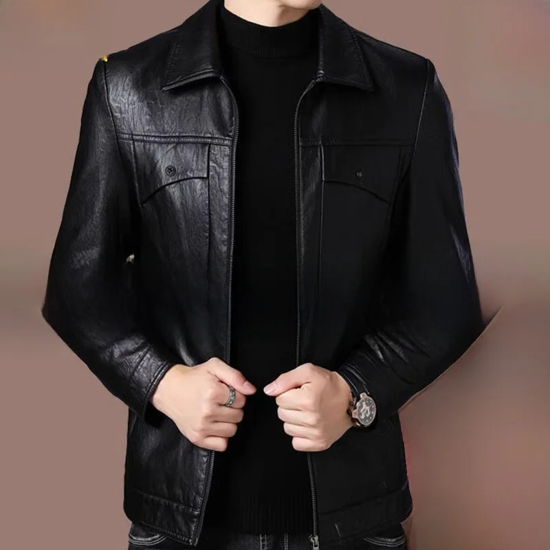 Men's Fce Lined Genuine Leather Jaet Casual Turn-down Collar Biker Coat Youthful Sle Long Sve Zipper Closure ...
Men's Fce Lined Genuine Leather Jaet Casual Turn-down Collar Biker Coat Youthful Sle Long Sve Zipper Closure ...