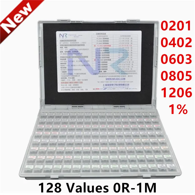Коробка резисторов SMD 1% 0201 0402 0603 0805 1206 Набор микросхемных резисторов SMT, компонент, 128 значений, коробки для образцов 0R-1M
Коробка резисторов SMD 1% 0201 0402 0603 0805 1206 Набор микросхемных резисторов SMT, компонент, 128 значений, коробки для образцов 0R-1M