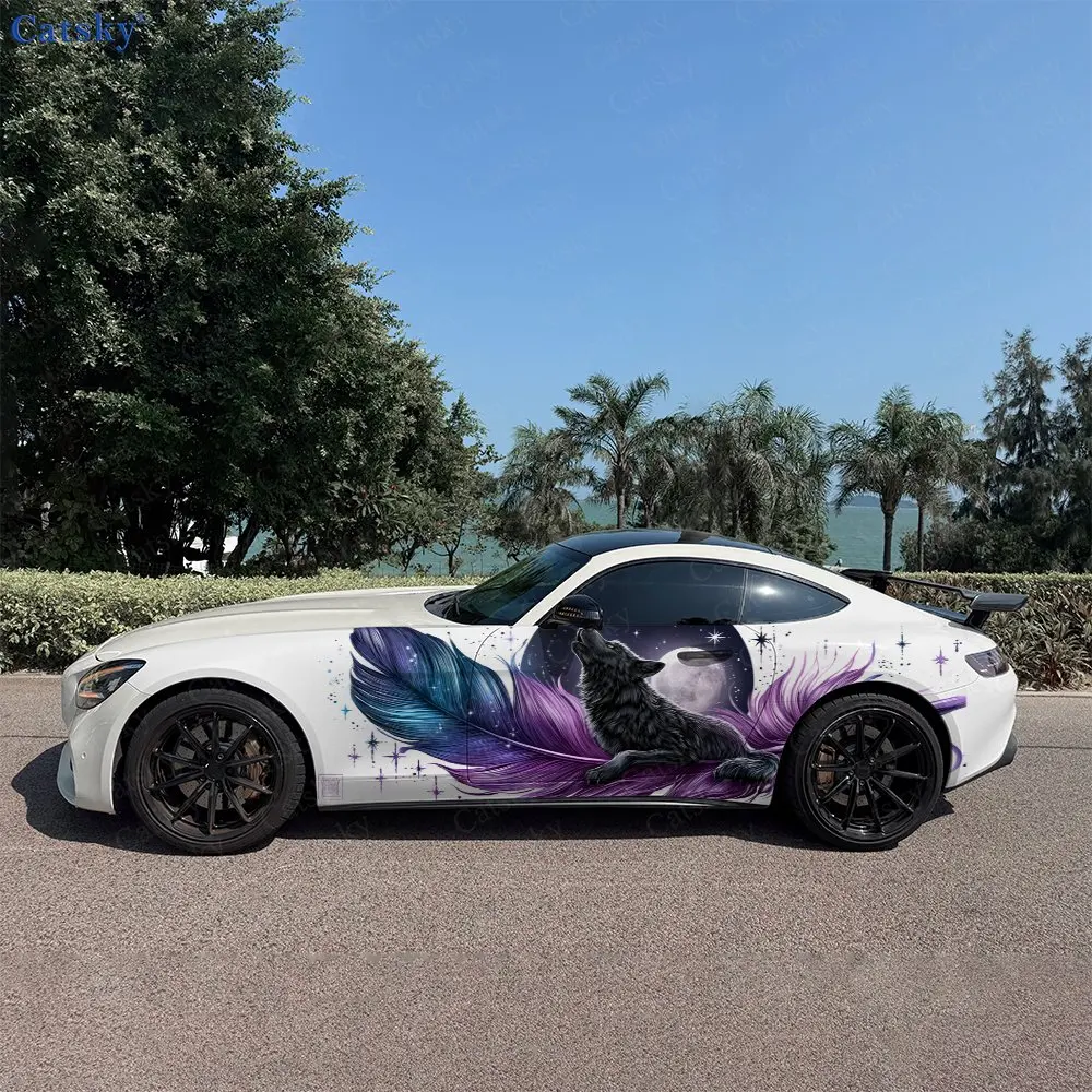 2pcs Moon Feather Wolf Howl, Durable, Fade-resistant, Enhance Vehicle Aesthetics With Bold Artistic Design Car Vinyl Wraps
2pcs Moon Feather Wolf Howl, Durable, Fade-resistant, Enhance Vehicle Aesthetics With Bold Artistic Design Car Vinyl Wraps