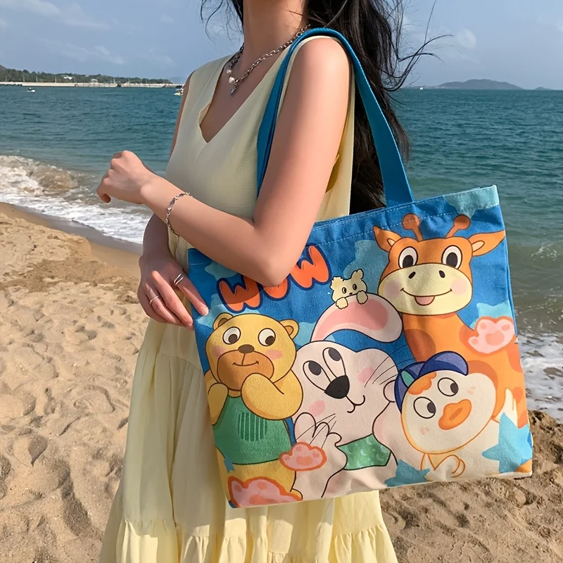 Canvas bag, multi animal shoulder bag, new zipper, student tutorial bag, large capacity commuting sail bag
Canvas bag, multi animal shoulder bag, new zipper, student tutorial bag, large capacity commuting sail bag