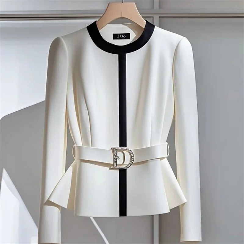 New High Quality Spring Shirt Women Elegant Fashion Patchwork Long Sleeve O-neck Coat Office Lady Top Outerwears with Belt
New High Quality Spring Shirt Women Elegant Fashion Patchwork Long Sleeve O-neck Coat Office Lady Top Outerwears with Belt