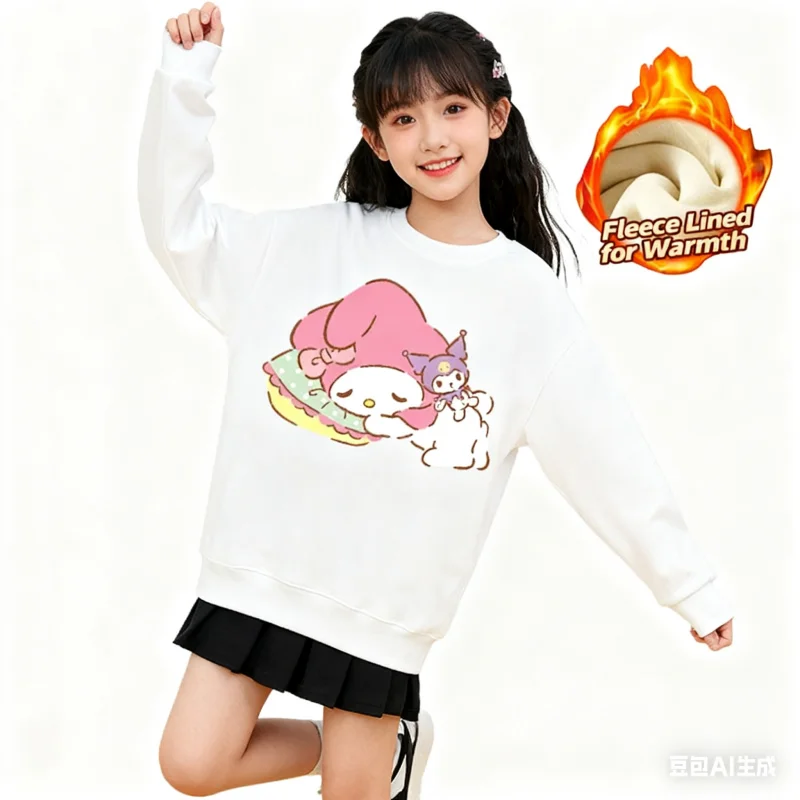 2025 Sanrio Series Printed Crew Neck Long-Sleeve Top, Cute and Warm Fleece-Lined Crew Neck Long-Sleeve T-Shirt, 100% Cotton
2025 Sanrio Series Printed Crew Neck Long-Sleeve Top, Cute and Warm Fleece-Lined Crew Neck Long-Sleeve T-Shirt, 100% Cotton