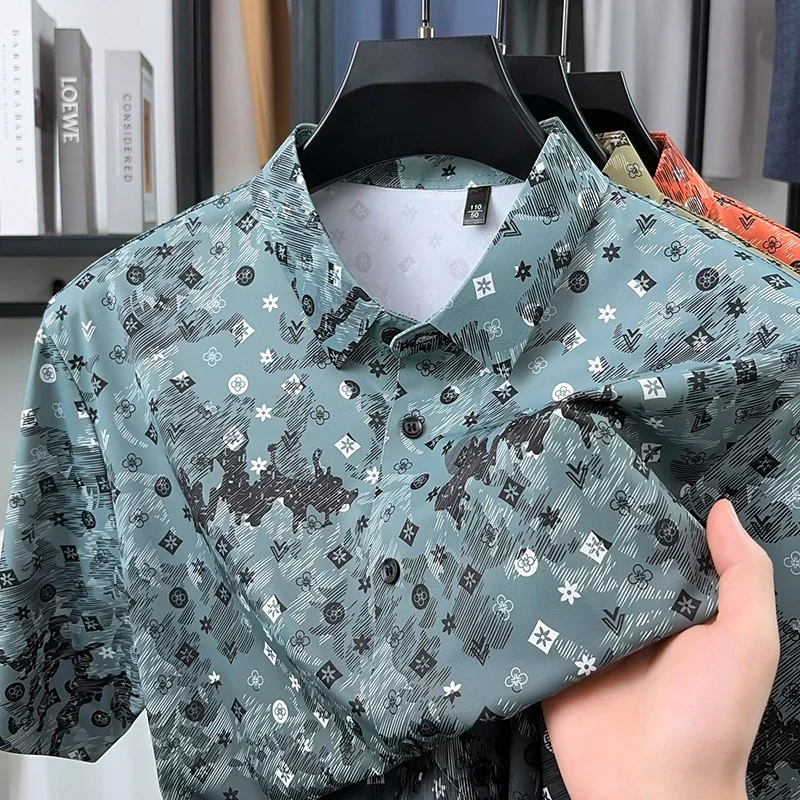 Vintage Allover Motif Lapel Collar Male Shirt Short Sleeve Button Up Cut Weekend Event Daily Dating And Night Leisure Apparel
Vintage Allover Motif Lapel Collar Male Shirt Short Sleeve Button Up Cut Weekend Event Daily Dating And Night Leisure Apparel