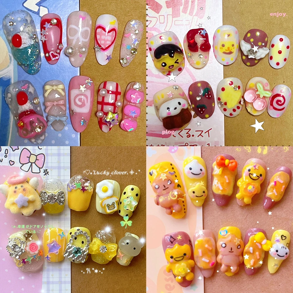 Y2K Cartoon Pandas Bear Cats Colorful Handmade Reusable Fake Nail Shining Star Diamond Bowknot Polka Point Flowers Press On Nail
Y2K Cartoon Pandas Bear Cats Colorful Handmade Reusable Fake Nail Shining Star Diamond Bowknot Polka Point Flowers Press On Nail