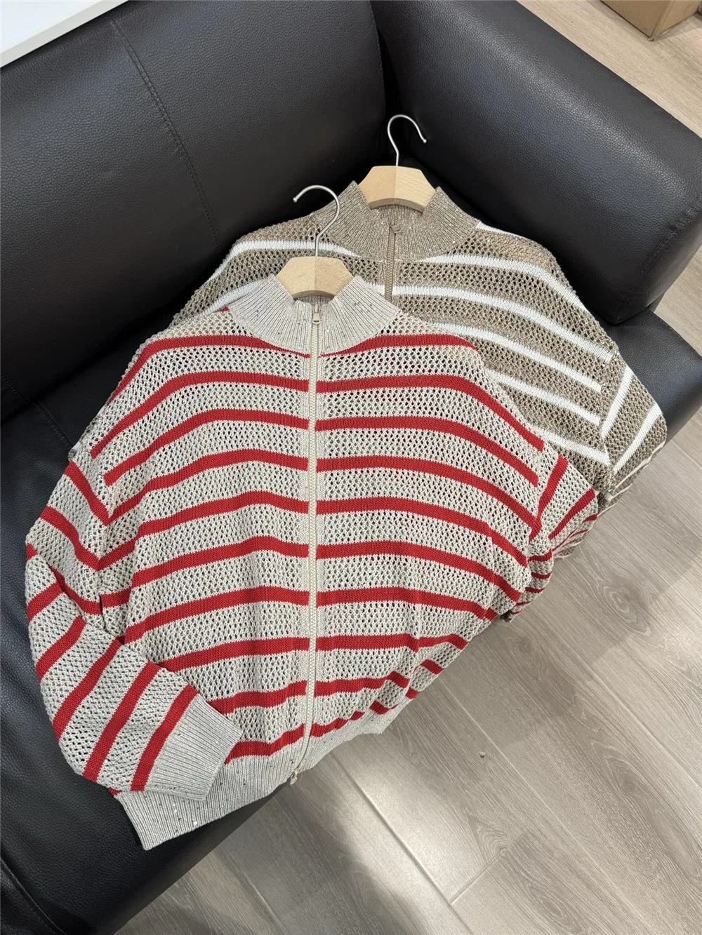 Women's Cardigan Sweater 2025 Spring New Sequin Striped Mesh Long Sleeves All-match Casual Knitted Top
Women's Cardigan Sweater 2025 Spring New Sequin Striped Mesh Long Sleeves All-match Casual Knitted Top