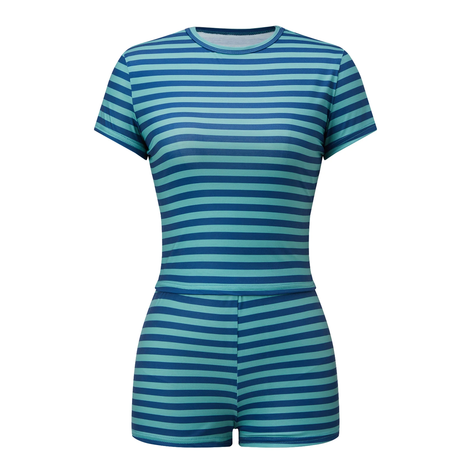 Women s 2 Pieces Summer Outfit Crew Neck Short Sleeve Striped Print Fit Tops and Elastic Waist Shorts Set
Women s 2 Pieces Summer Outfit Crew Neck Short Sleeve Striped Print Fit Tops and Elastic Waist Shorts Set