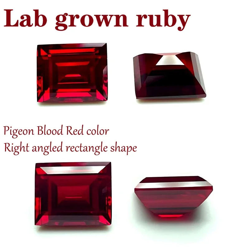 L-Ruby Right Angled Rectangle Shape VVS1 Lab Grown Gemstone Pigeon Blood Red Color for DIY Jewelry Making Materials Certificate 
L-Ruby Right Angled Rectangle Shape VVS1 Lab Grown Gemstone Pigeon Blood Red Color for DIY Jewelry Making Materials Certificate