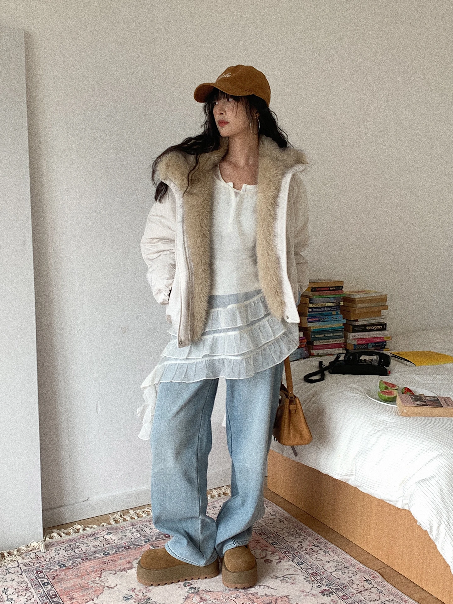 Soloki Korean Sle Thiened Lazy Loose White Du down Warm Fur Collar Heavy Du down Jaet Outerwear for Women
Soloki Korean Sle Thiened Lazy Loose White Du down Warm Fur Collar Heavy Du down Jaet Outerwear for Women