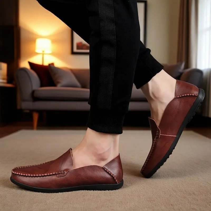 Men's fashion daily casual leather shoes driving shoes new soft general bean men's shoes outdoor lazy pedal
Men's fashion daily casual leather shoes driving shoes new soft general bean men's shoes outdoor lazy pedal