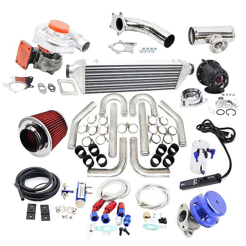 Universal T3/T4 Turbo Kit Turbocharger +Intercooler +Wastegate +BOV+Boost Controller
Universal T3/T4 Turbo Kit Turbocharger +Intercooler +Wastegate +BOV+Boost Controller