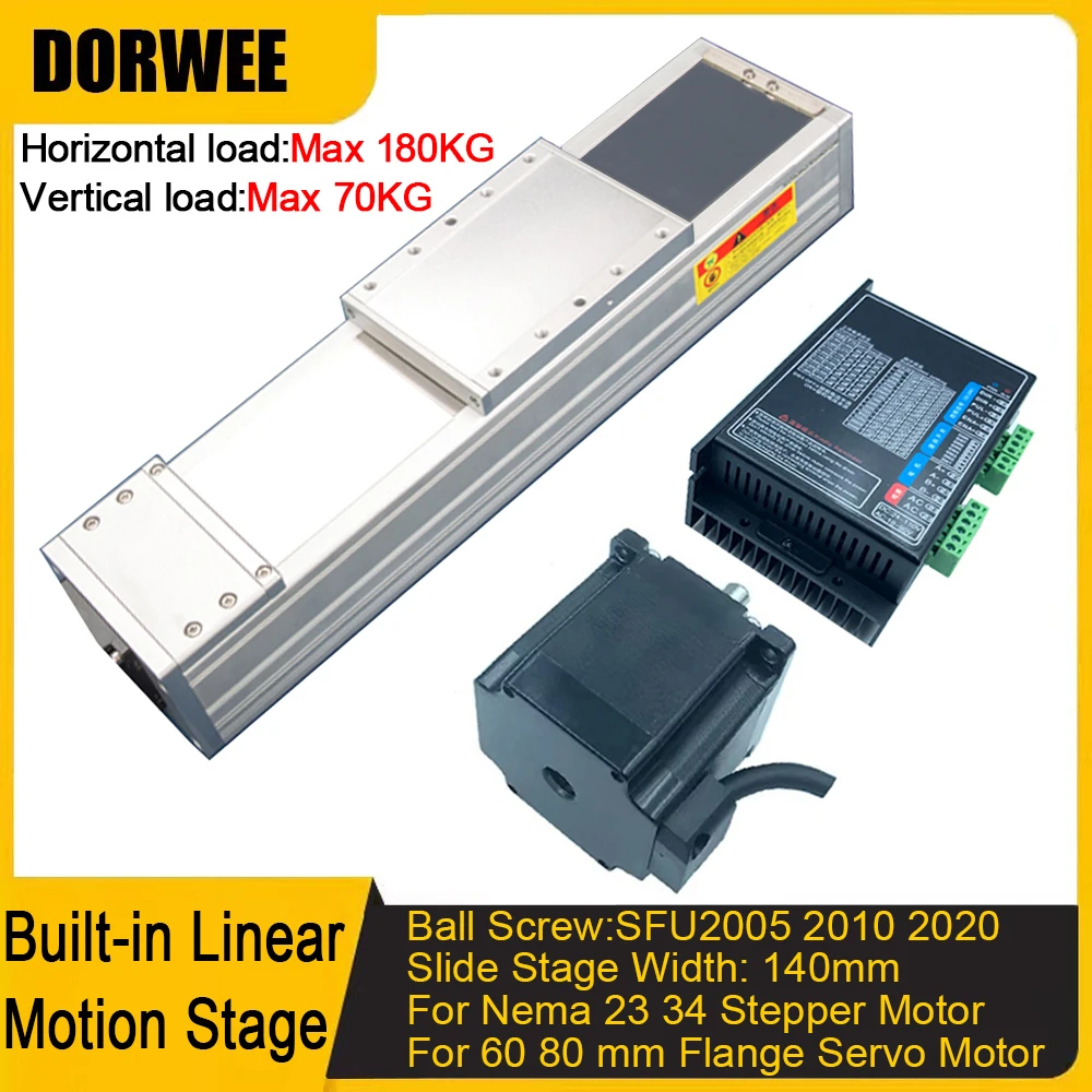 140mm Wide Fully Enclosed Sliding Table High Precision Linear Rail Guide SFU1605/1610 Repeated Accuracy ±0.012mm load Max 180KG
140mm Wide Fully Enclosed Sliding Table High Precision Linear Rail Guide SFU1605/1610 Repeated Accuracy ±0.012mm load Max 180KG