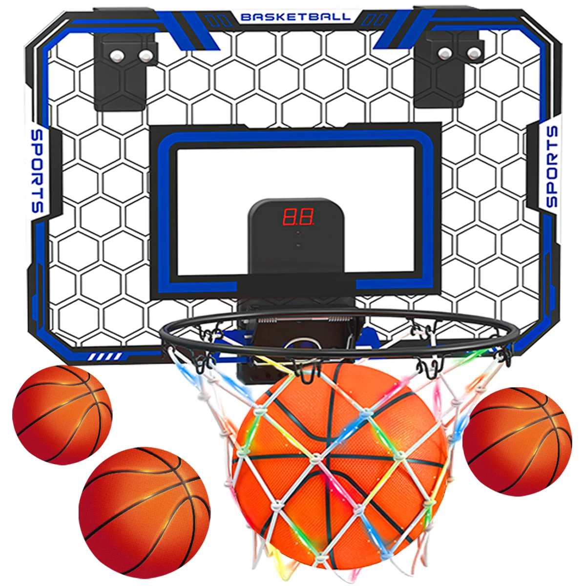 Mini Basketball Hoop Indoor with Scorer,Inside Basketball Hoop Over The Door with LED Lighting,Toy Basketball Gifts for Kids
Mini Basketball Hoop Indoor with Scorer,Inside Basketball Hoop Over The Door with LED Lighting,Toy Basketball Gifts for Kids