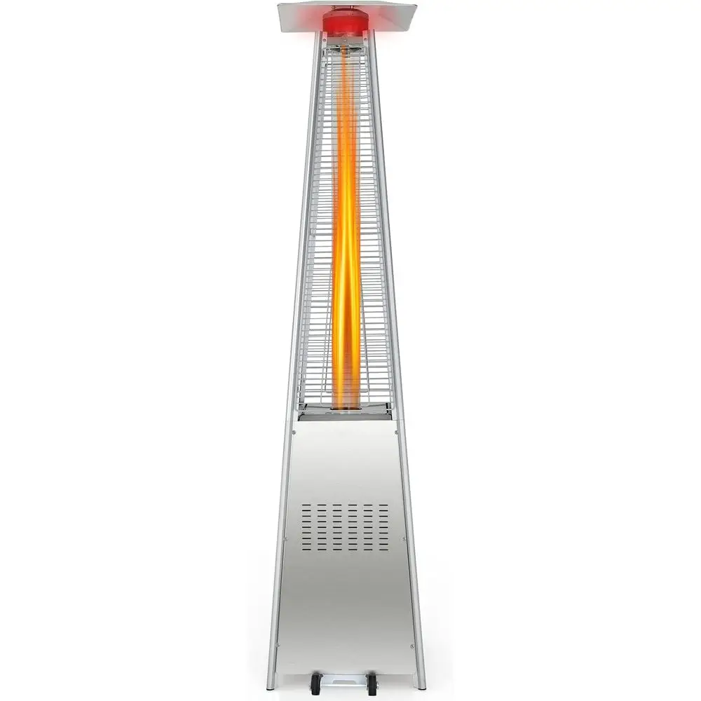 42,000 BTU Outdoor Propane Heater with Wheels, Glass Tube, Auto Shut-Off, Ideal for Patio or Garden, Silver
42,000 BTU Outdoor Propane Heater with Wheels, Glass Tube, Auto Shut-Off, Ideal for Patio or Garden, Silver