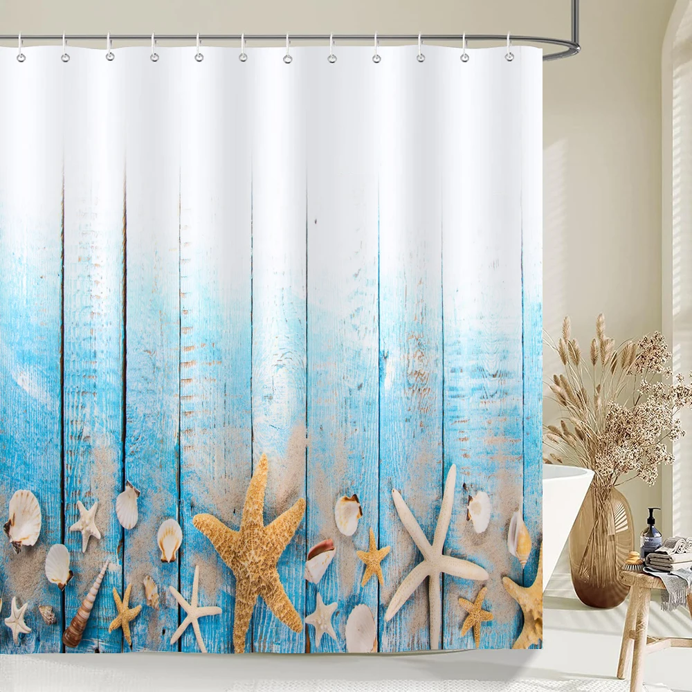 Seaside Scenery Shell Beach Scenic Bathroom Shower Curtain Frabic Waterproof Polyester Bathroom Curtain with Hooks Home Decor
Seaside Scenery Shell Beach Scenic Bathroom Shower Curtain Frabic Waterproof Polyester Bathroom Curtain with Hooks Home Decor