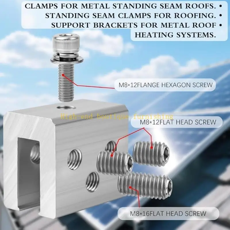 L9NB 6Pcs Solar Panel End Clamp Stainless Steel Mounting Bracket Grounding Clip For Securing Solar Racking Clamp
L9NB 6Pcs Solar Panel End Clamp Stainless Steel Mounting Bracket Grounding Clip For Securing Solar Racking Clamp