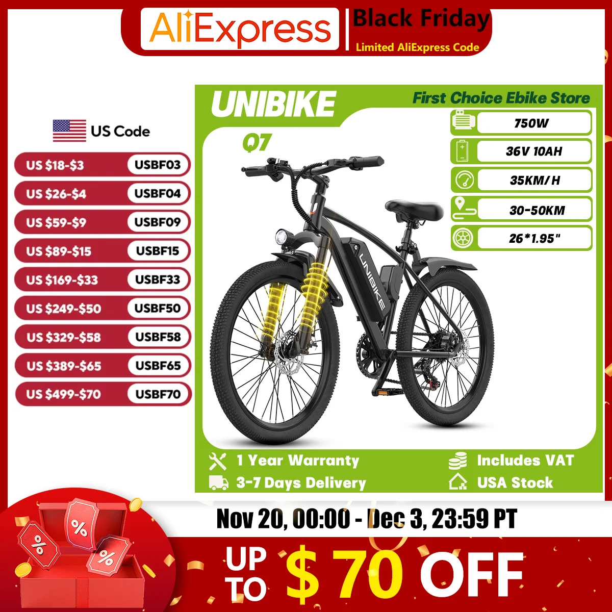 UNIBIKE Q7 Adult Mountain Ebike 750W Peak Motor 36V 10Ah Battery Off-Road Electric Bicycle 26*1.95" Tire Travel Electric Bike
UNIBIKE Q7 Adult Mountain Ebike 750W Peak Motor 36V 10Ah Battery Off-Road Electric Bicycle 26*1.95" Tire Travel Electric Bike