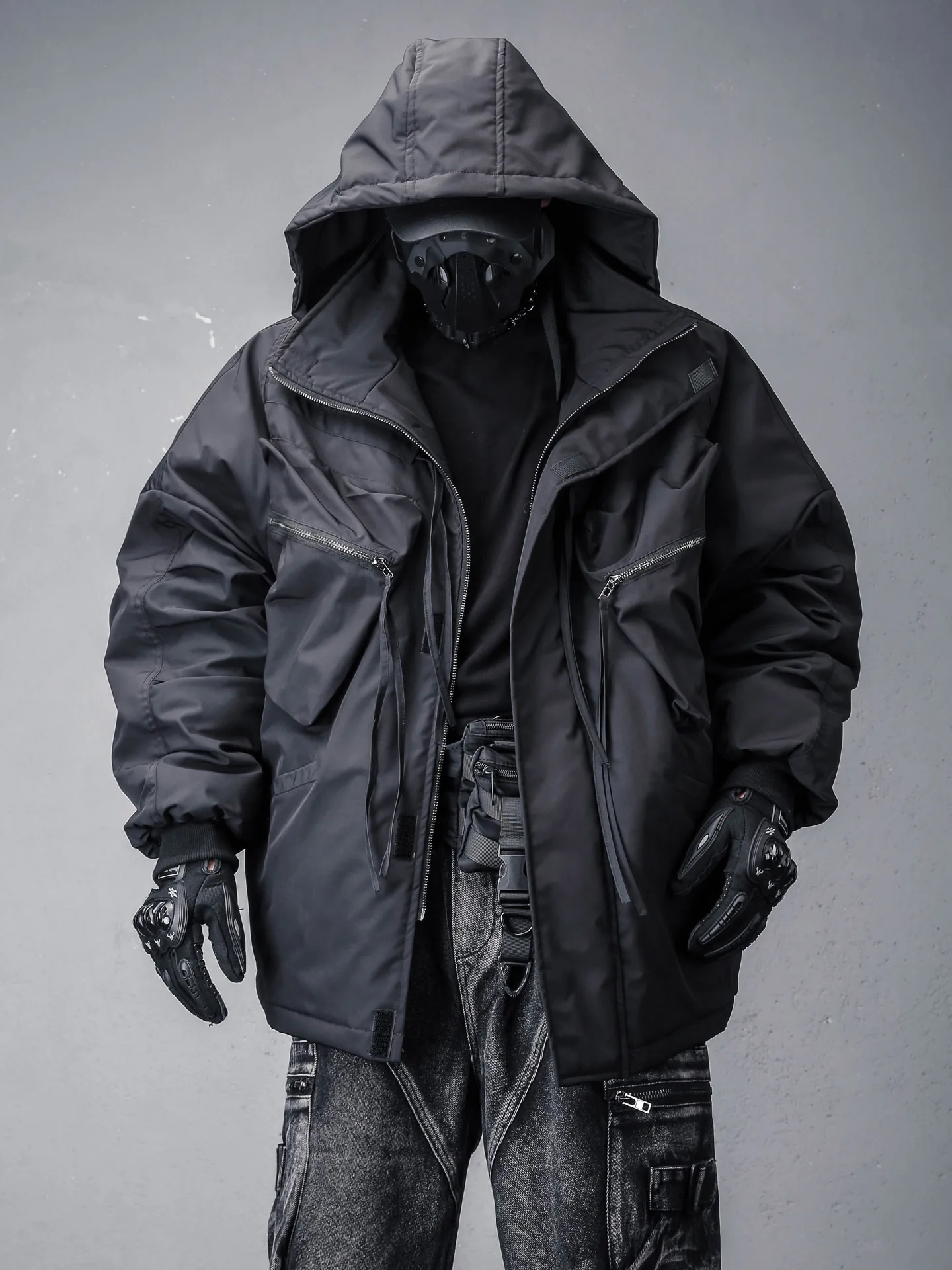 Mechanical Style Bags Thickened Cotton-Padded Coat Dark Cool Popular Workwear Jacket Loose plus Size Cotton Clothes for Men
Mechanical Style Bags Thickened Cotton-Padded Coat Dark Cool Popular Workwear Jacket Loose plus Size Cotton Clothes for Men