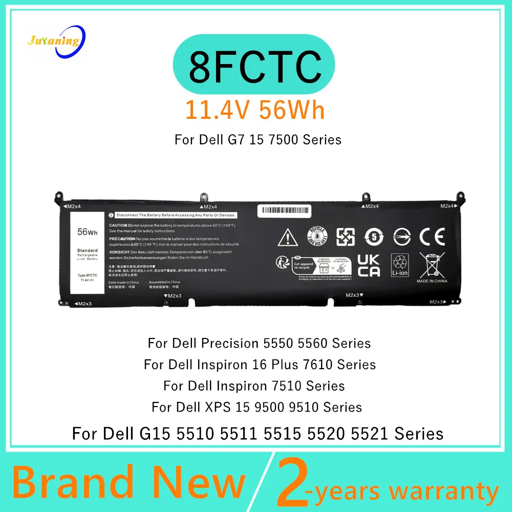 8FCTC battery For DELL G15 5510 5511 5520 5515 Ryzen Edition Precision 5550 5560 Inspiron 16 Plus 7610 7510 XPS 15 9500 9510
8FCTC battery For DELL G15 5510 5511 5520 5515 Ryzen Edition Precision 5550 5560 Inspiron 16 Plus 7610 7510 XPS 15 9500 9510
