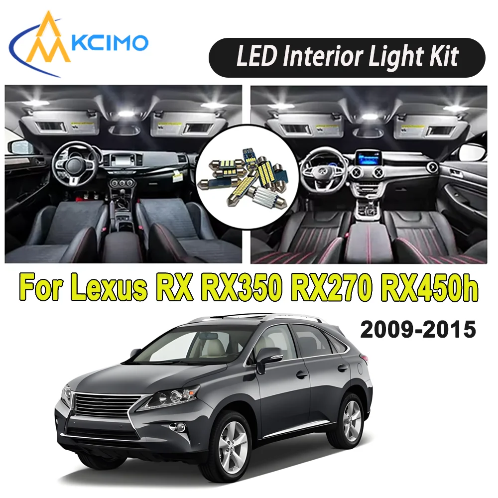 New Light Bulb For Lexus RX RX350 RX270 RX450h (2009-2015) Premium Bright LED Interior Dome Map Trunk Light Kit Car Led Lamps