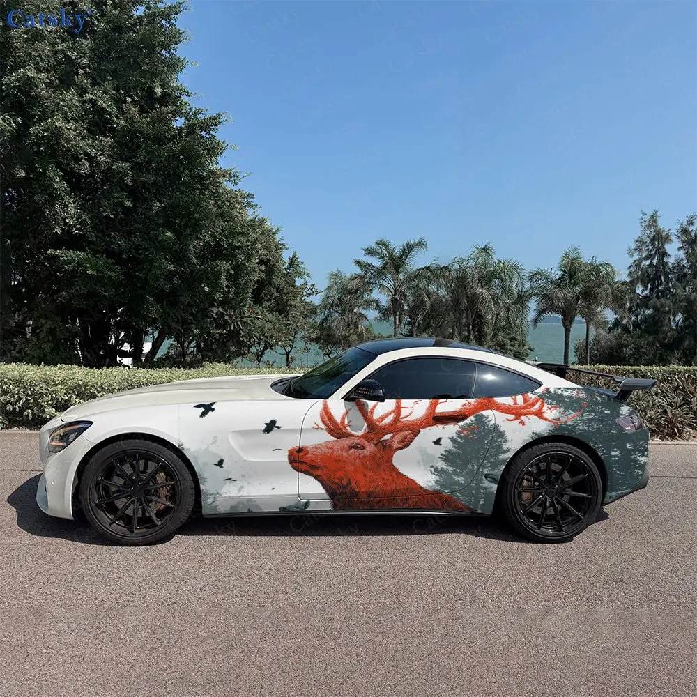 2pcs Ink Wash Forest Reindeer Car Side Wraps, Self-Adhesive PVC Waterproof & Scratch-Resistant Stickers, Car Accessory Gift
2pcs Ink Wash Forest Reindeer Car Side Wraps, Self-Adhesive PVC Waterproof & Scratch-Resistant Stickers, Car Accessory Gift