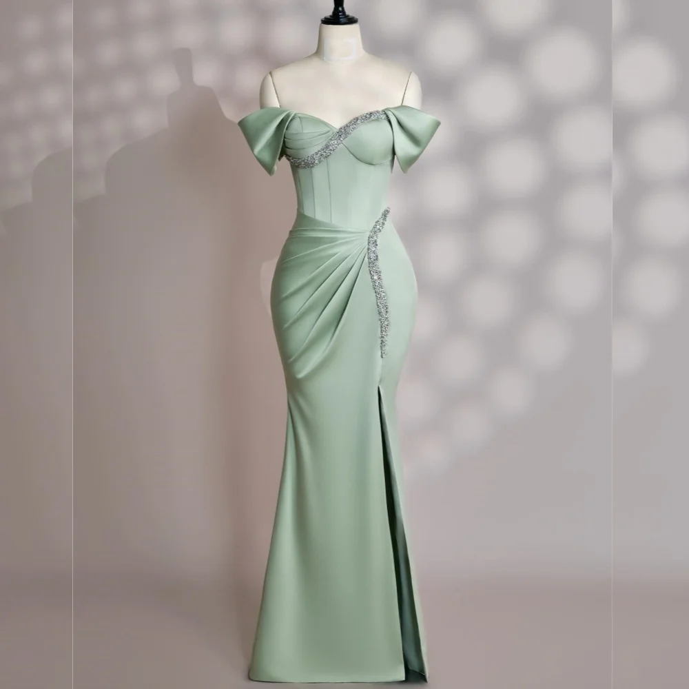Customized High Quality Charmeuse Sequined Pleat Trumpet Off-the-shoulder Long Dresses Bespoke Occasion Sexy
Customized High Quality Charmeuse Sequined Pleat Trumpet Off-the-shoulder Long Dresses Bespoke Occasion Sexy