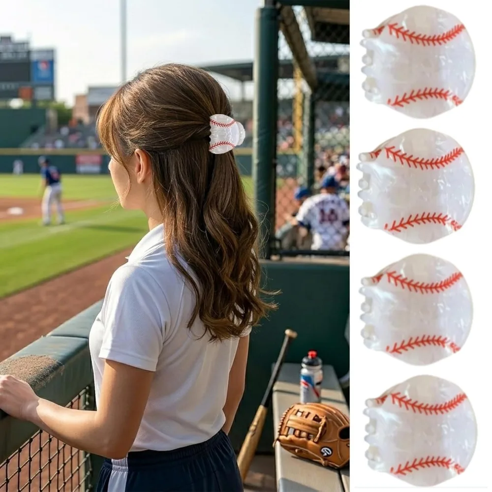 4pcs Baseball Hair Clips Cute Sports Hair Claw Clips Baseball Game Day Hair Accessories Strong Hold White Red Ball Shark Clip
4pcs Baseball Hair Clips Cute Sports Hair Claw Clips Baseball Game Day Hair Accessories Strong Hold White Red Ball Shark Clip