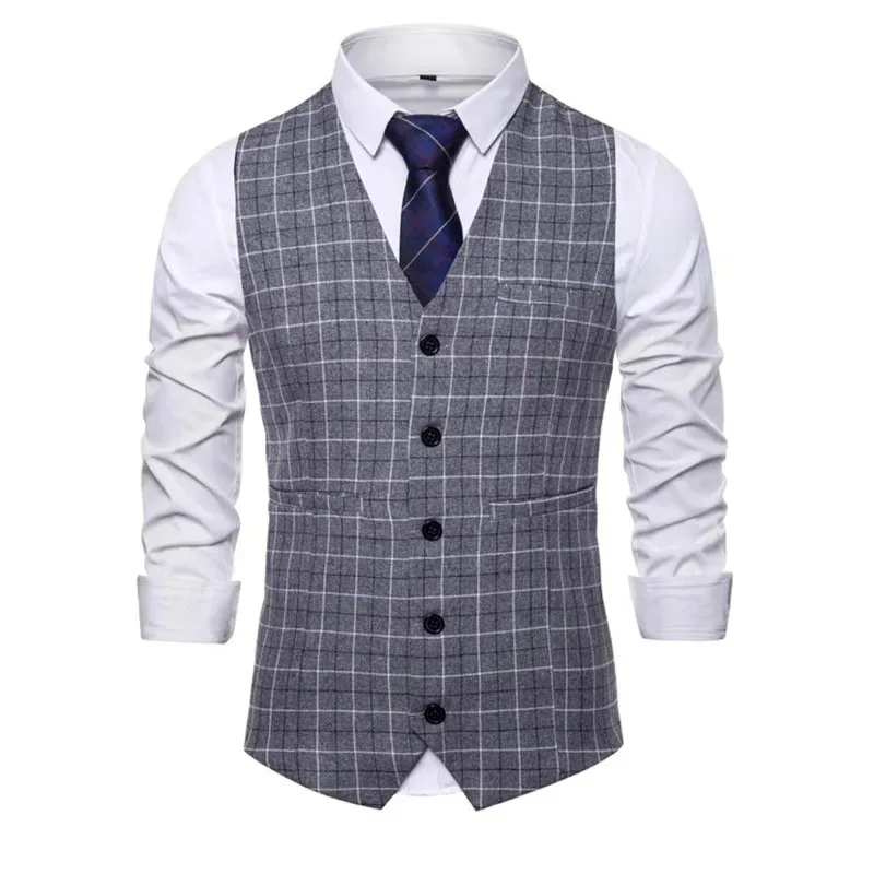 New Men Business Social Checkered Suit Vest Loose Top Homme Wedding Ball Party Dress Waistcoat
New Men Business Social Checkered Suit Vest Loose Top Homme Wedding Ball Party Dress Waistcoat