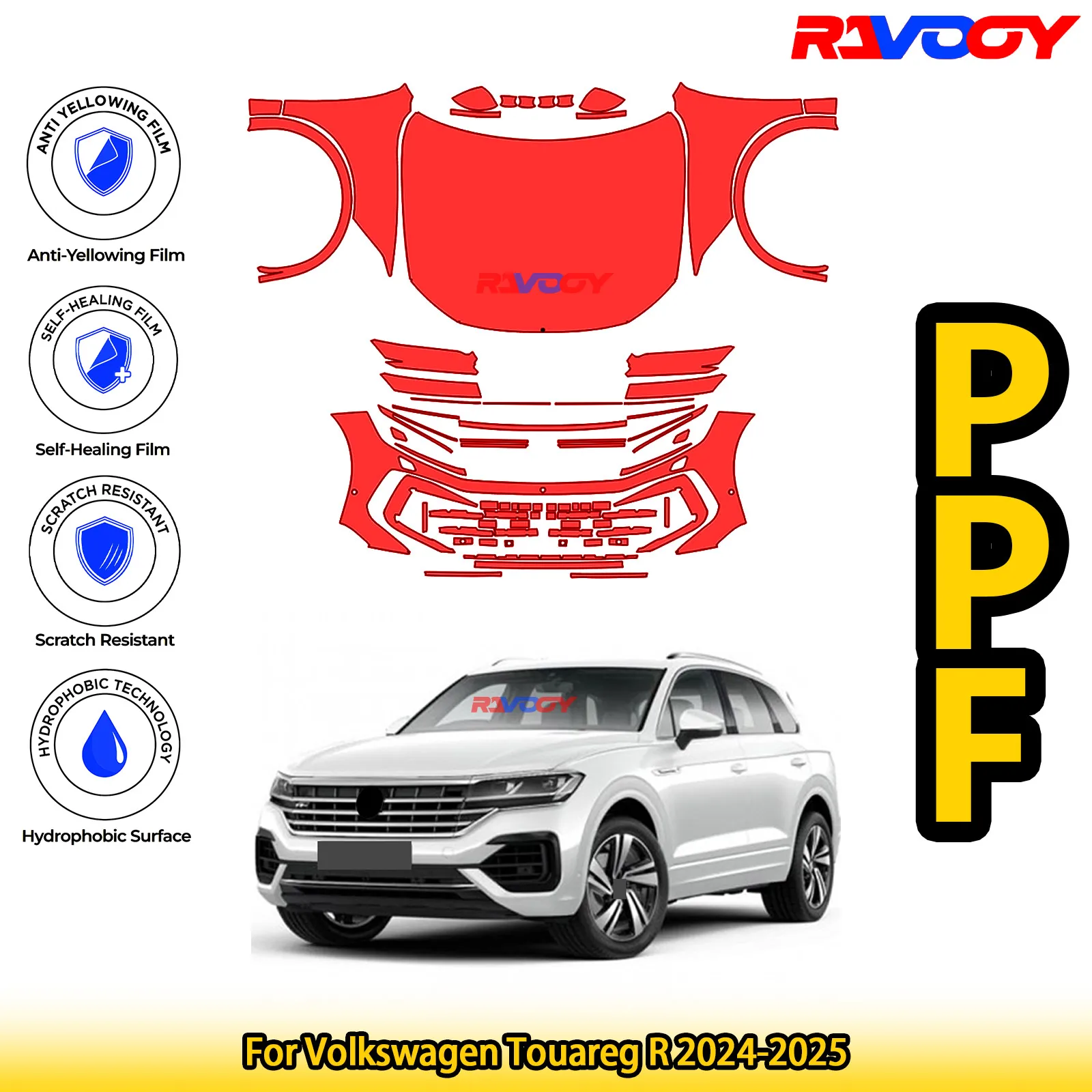 For Volkswagen Touareg R 2024-2025 Glossy Matte Black Precut front PPF Kit Paint Protection Film
For Volkswagen Touareg R 2024-2025 Glossy Matte Black Precut front PPF Kit Paint Protection Film