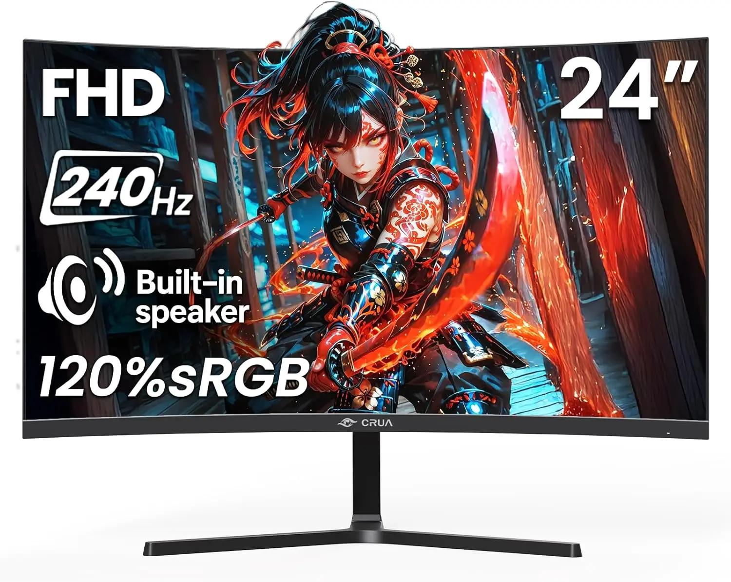 24-дюймовый изогнутый игровой монитор 240 Гц FHD, со встроенными динамиками, AMD FreeSync, низким уровнем размытия при движении, совместим с настенным креплением для офиса и игр
24-дюймовый изогнутый игровой монитор 240 Гц FHD, со встроенными динамиками, AMD FreeSync, низким уровнем размытия при движении, совместим с настенным креплением для офиса и игр