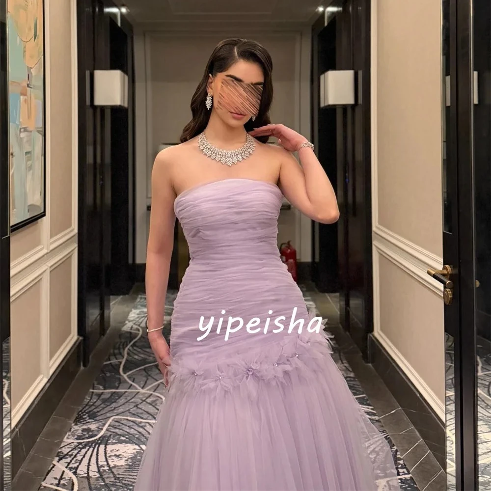 Customized Purple Elegant Classic Tulle Pleat Handmade Flower Rhinestone Mermaid Strapless Evening Dresses For Birthday Party
Customized Purple Elegant Classic Tulle Pleat Handmade Flower Rhinestone Mermaid Strapless Evening Dresses For Birthday Party