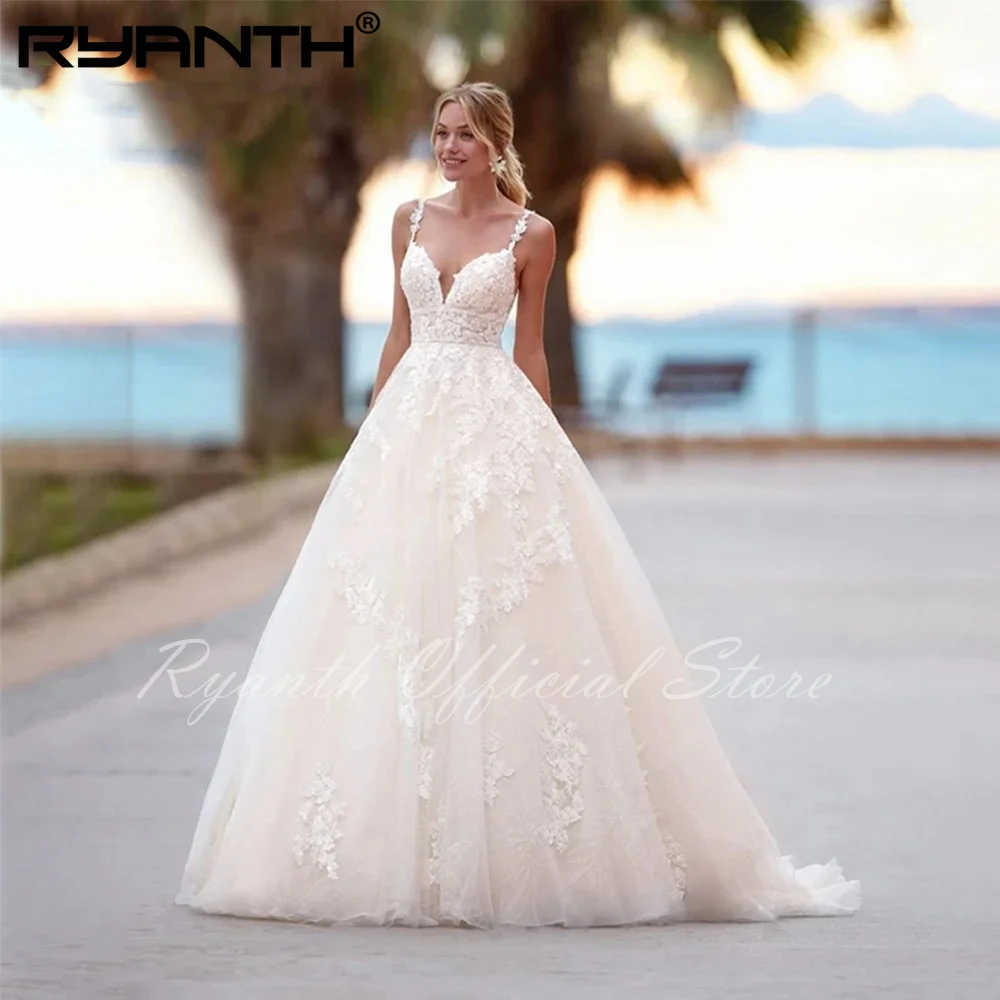 Ryanth 2024 A-line Appliques V-neck Backless Wedding Dresses For Women Luxury Lace Bridal Gowns Custom Made Vestidos De Novia
Ryanth 2024 A-line Appliques V-neck Backless Wedding Dresses For Women Luxury Lace Bridal Gowns Custom Made Vestidos De Novia