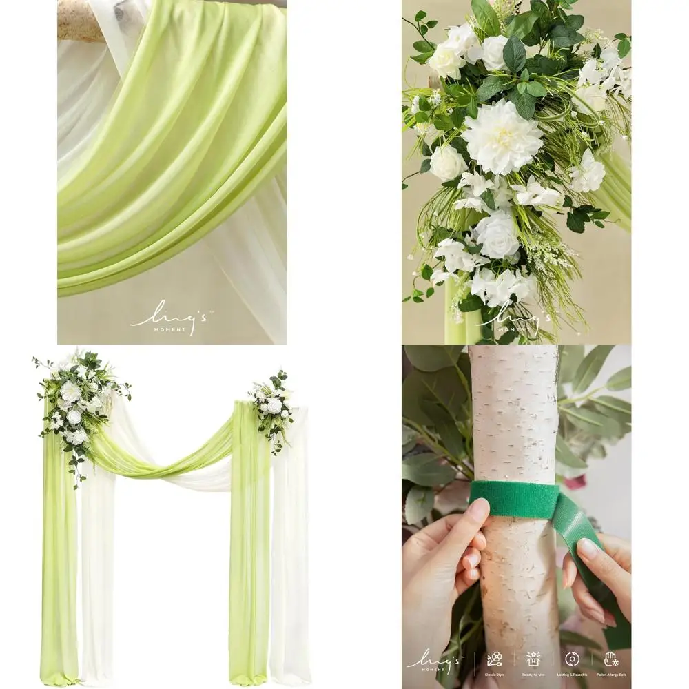 Набор из 4-х свадебных цветов: 2 подвесных искусственных композиций и 2 шифоновых драпировки, весенний уличный декор, белый и зеленый
Набор из 4-х свадебных цветов: 2 подвесных искусственных композиций и 2 шифоновых драпировки, весенний уличный декор, белый и зеленый
