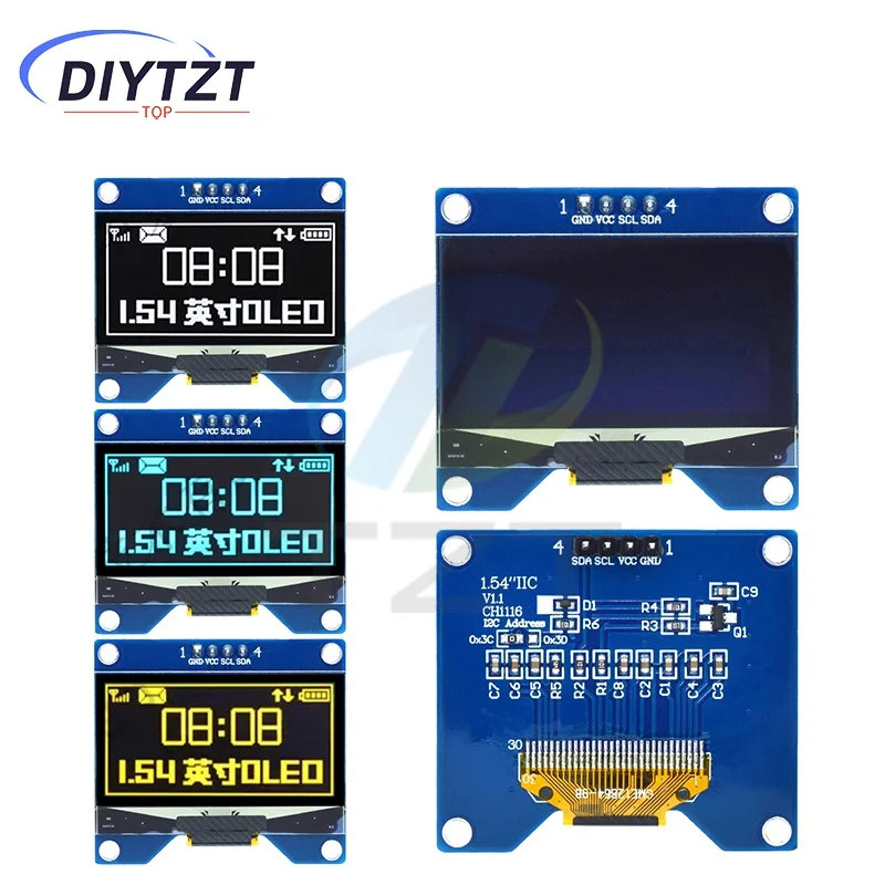 1,54-дюймовый 4-контактный 7-контактный белый, синий, желтый OLED-экранный модуль CH1116/SSD1309, совместимый с интерфейсом TZT SPI 128*64
1,54-дюймовый 4-контактный 7-контактный белый, синий, желтый OLED-экранный модуль CH1116/SSD1309, совместимый с интерфейсом TZT SPI 128*64