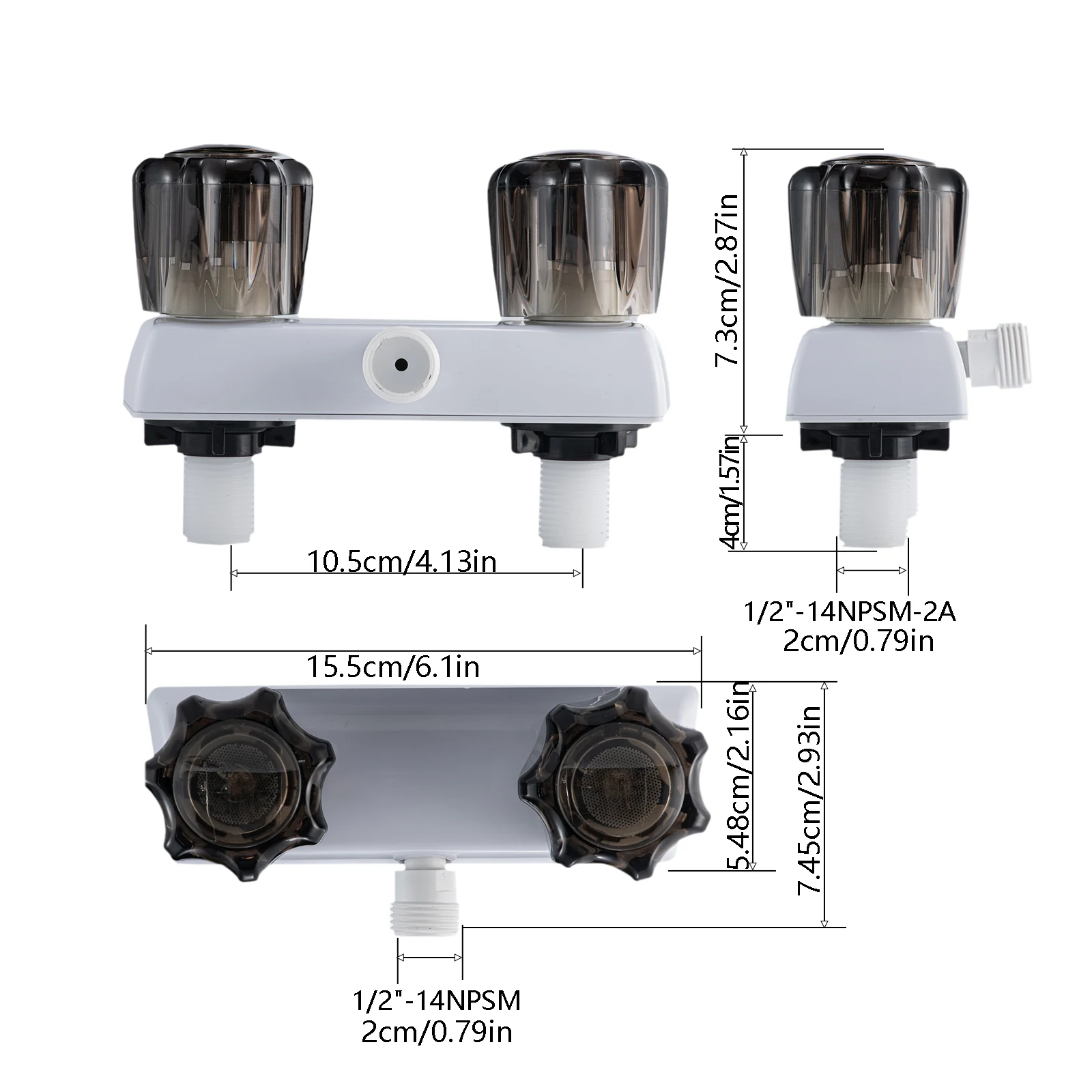 Universal RV Exterior/Interior Shower Faucet Dual Knob Mixer Tap 1/2" NPSM for Caravan Camper Trailer Boat Use
Universal RV Exterior/Interior Shower Faucet Dual Knob Mixer Tap 1/2" NPSM for Caravan Camper Trailer Boat Use