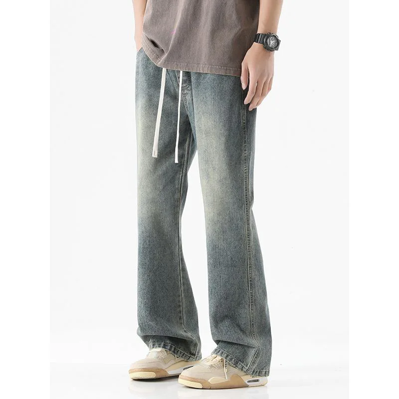 Spring and Autumn Leisure Commuting Pure Color Micro Horn Denim American High Street Retro Elastic Waist Pants Men
Spring and Autumn Leisure Commuting Pure Color Micro Horn Denim American High Street Retro Elastic Waist Pants Men