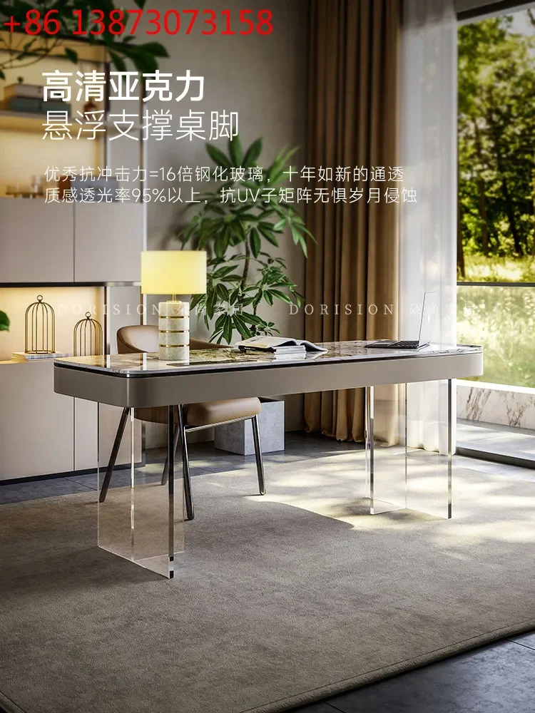Suspension light luxury household Italian minimalist solid wood study modern simple long rock slab desk
Suspension light luxury household Italian minimalist solid wood study modern simple long rock slab desk