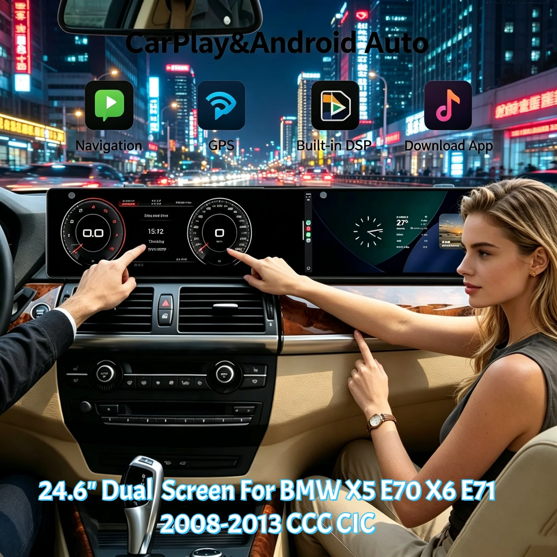 24.6" Dual Screen Android Auto Carplay For BMW X5 E70 X6 E71 2008-2013 Car Radio GPS Navigation Stereo Multimedia Player Unit
24.6" Dual Screen Android Auto Carplay For BMW X5 E70 X6 E71 2008-2013 Car Radio GPS Navigation Stereo Multimedia Player Unit