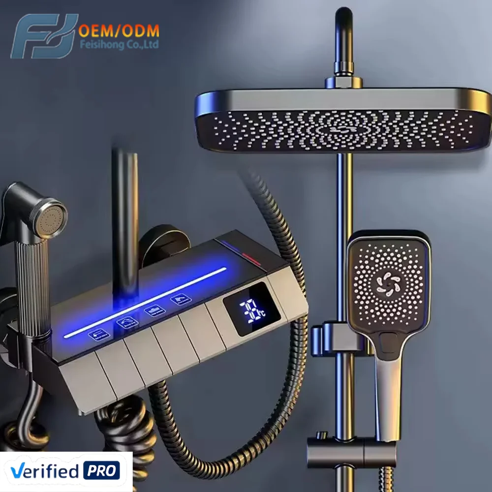 OEM FSH 2025 Bathroom Normal Metal Luxury Piano Rain Shower Mixer Faucet Set with Lcd Display Shower System Set for Hotel Home
OEM FSH 2025 Bathroom Normal Metal Luxury Piano Rain Shower Mixer Faucet Set with Lcd Display Shower System Set for Hotel Home