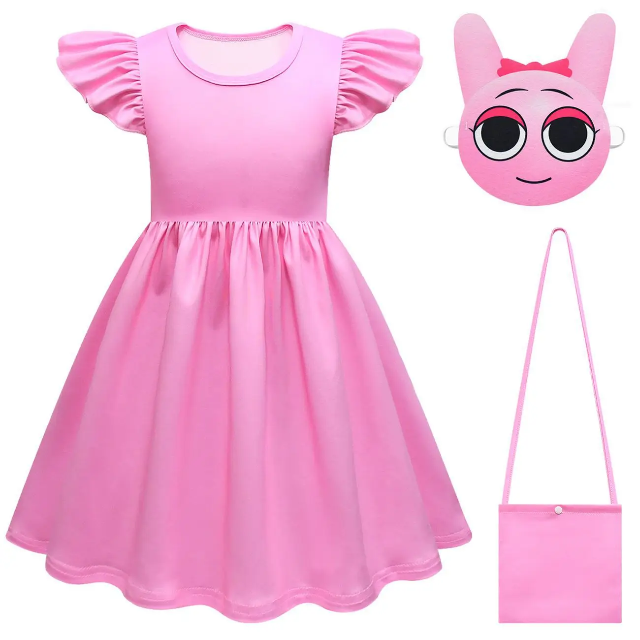 Summer Sprunki Costume Kids Cosplay Dress Girls Dress Flying Sleeved Dress with Mask For Birthday Carnival Halloween Clothes
Summer Sprunki Costume Kids Cosplay Dress Girls Dress Flying Sleeved Dress with Mask For Birthday Carnival Halloween Clothes
