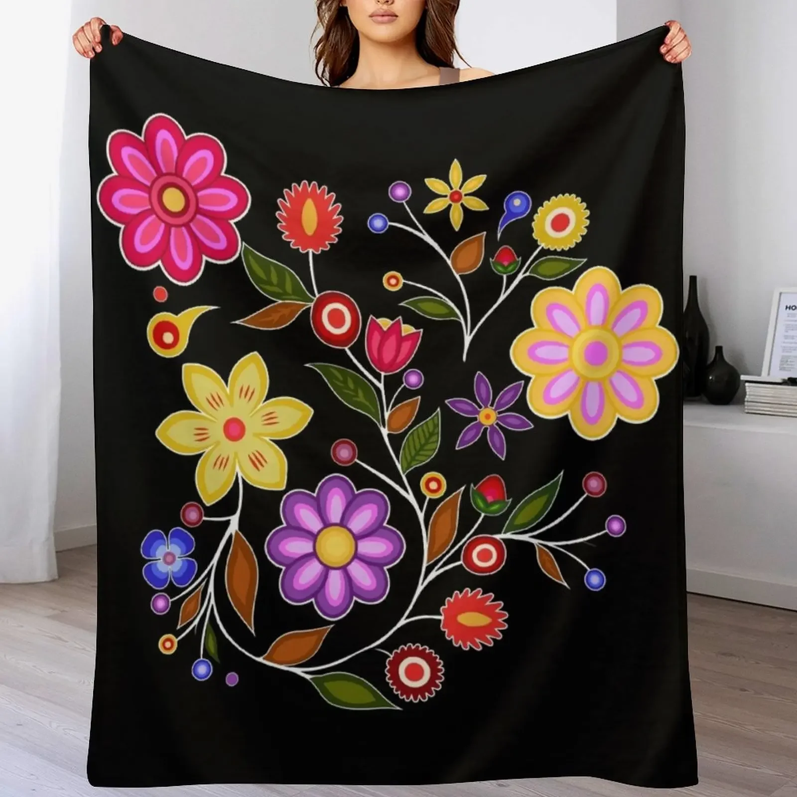 Ojibwe Native American Flowers Throw Blanket Warm Accent Blanket for Living Room Decoration
Ojibwe Native American Flowers Throw Blanket Warm Accent Blanket for Living Room Decoration