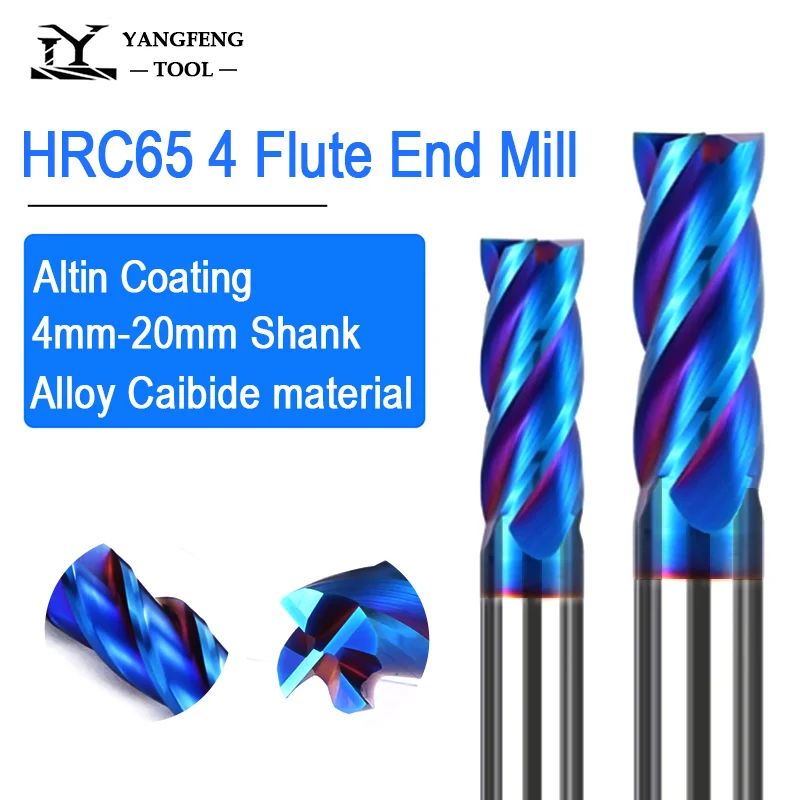 HRC65 Alloy Carbide End Mill 4 6 8 10 12 14 16 18 20mm 4 Flute Tungsten steel Milling Cutter CNC Maching Tools Square Router Bit
HRC65 Alloy Carbide End Mill 4 6 8 10 12 14 16 18 20mm 4 Flute Tungsten steel Milling Cutter CNC Maching Tools Square Router Bit