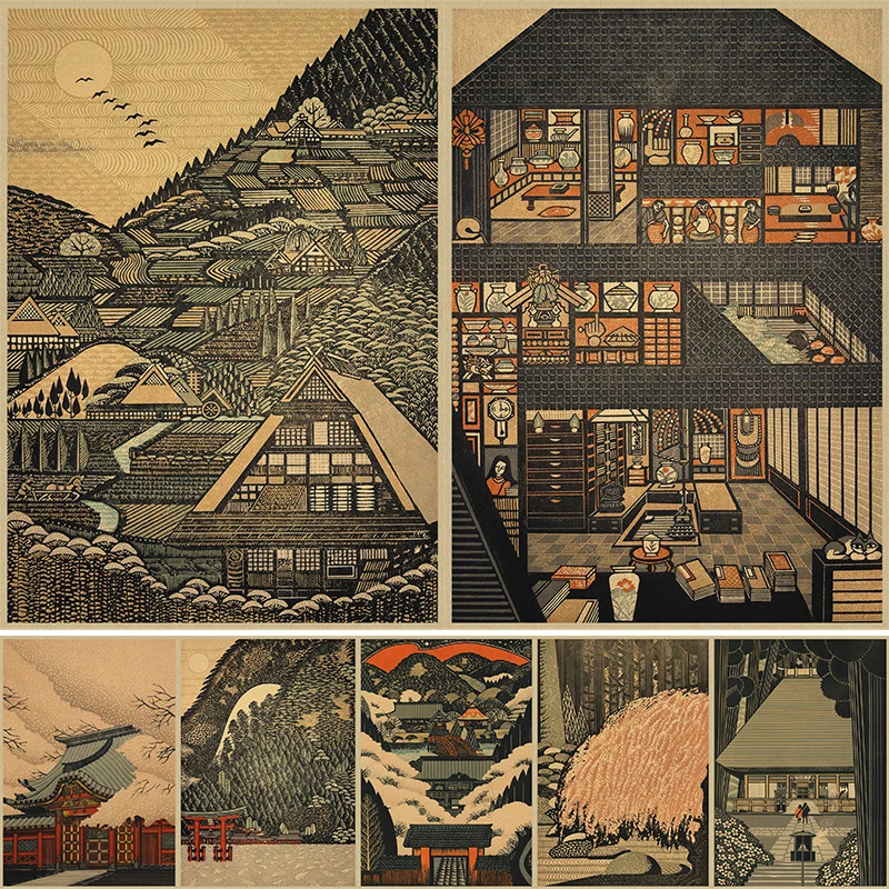 Japanese Vintage Landscapes Posters Traditional Scenery Retro Prints Art Wall Paintings Room Home Bar Restaurant Decor Picture
Japanese Vintage Landscapes Posters Traditional Scenery Retro Prints Art Wall Paintings Room Home Bar Restaurant Decor Picture