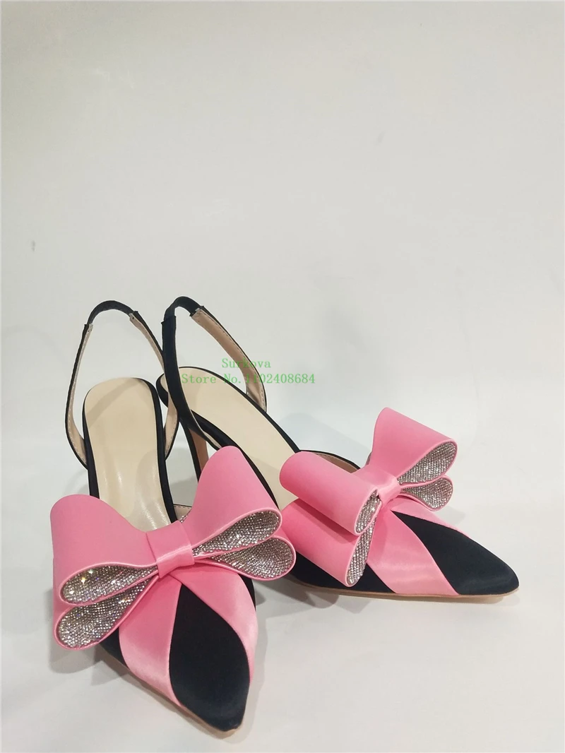 Pink Bowknot Pointed Toe Shoes Thin High Heels Ankle Strap Pumps Summer Fashion Rhinestone Crystal Bling Sandals Cute Stilettos
Pink Bowknot Pointed Toe Shoes Thin High Heels Ankle Strap Pumps Summer Fashion Rhinestone Crystal Bling Sandals Cute Stilettos
