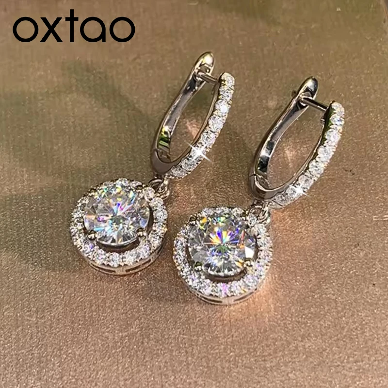 OXTAO 6.5mm Moissanite Round Drop Earrings for Women Versatile Classic Dangle Earrings D Color Wedding Jewelry Statement Ear
OXTAO 6.5mm Moissanite Round Drop Earrings for Women Versatile Classic Dangle Earrings D Color Wedding Jewelry Statement Ear