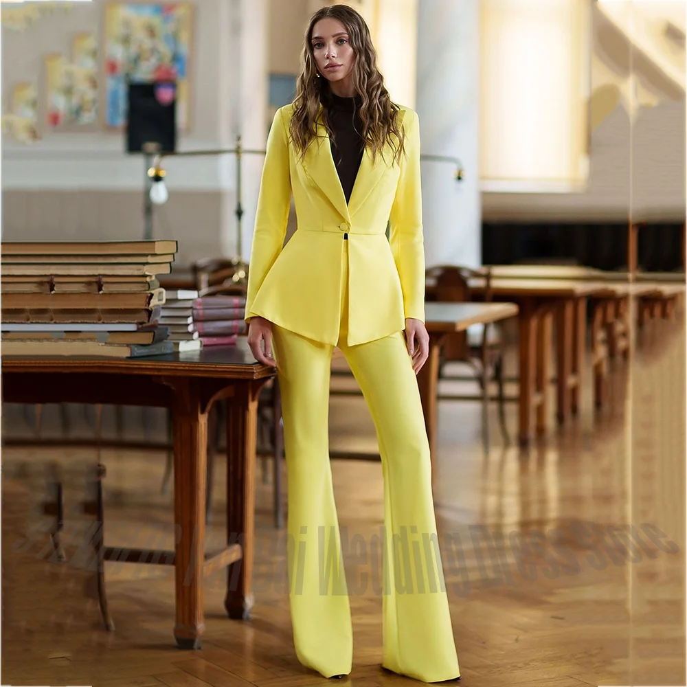 Chic Yellow Customized Two Piece Set Women's Suits Slim Fit High Quality Single Button Jacket Pants Modern Casual Fashion Trendy
Chic Yellow Customized Two Piece Set Women's Suits Slim Fit High Quality Single Button Jacket Pants Modern Casual Fashion Trendy